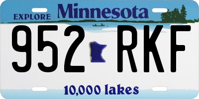 MN license plate 952RKF