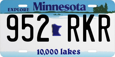 MN license plate 952RKR