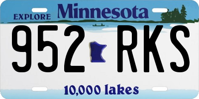 MN license plate 952RKS