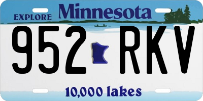 MN license plate 952RKV