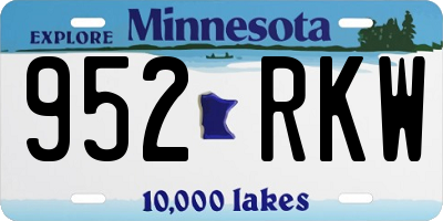 MN license plate 952RKW
