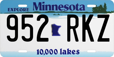 MN license plate 952RKZ