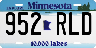 MN license plate 952RLD
