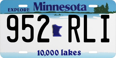 MN license plate 952RLI