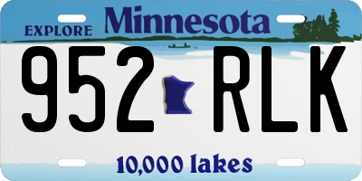 MN license plate 952RLK