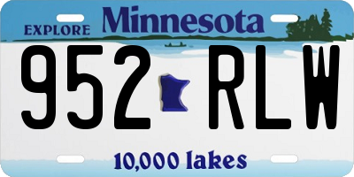 MN license plate 952RLW