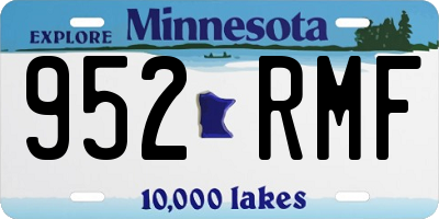 MN license plate 952RMF