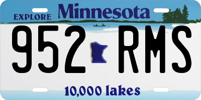 MN license plate 952RMS