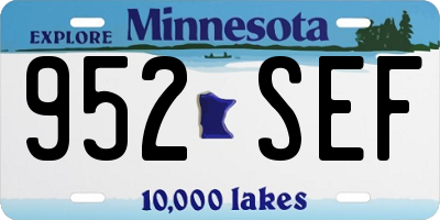 MN license plate 952SEF