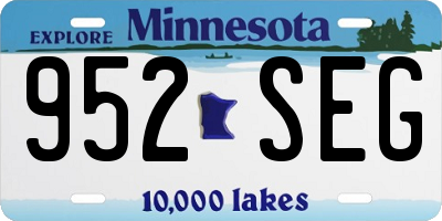 MN license plate 952SEG