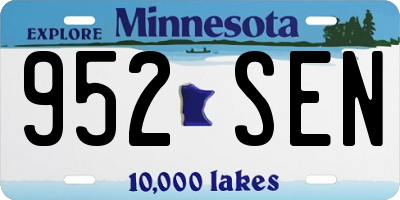 MN license plate 952SEN