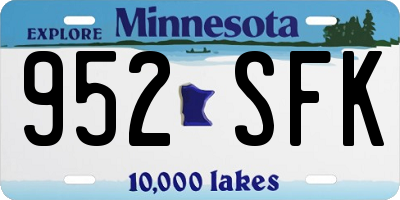 MN license plate 952SFK