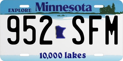 MN license plate 952SFM