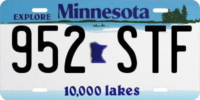 MN license plate 952STF