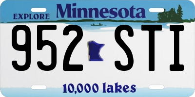 MN license plate 952STI