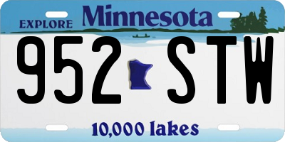 MN license plate 952STW