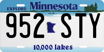 MN license plate 952STY