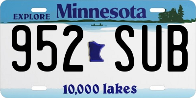 MN license plate 952SUB