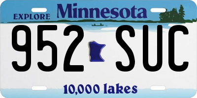 MN license plate 952SUC