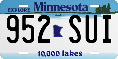 MN license plate 952SUI