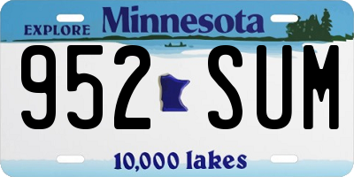 MN license plate 952SUM