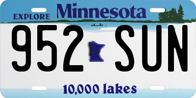 MN license plate 952SUN