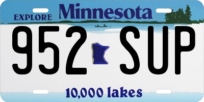 MN license plate 952SUP