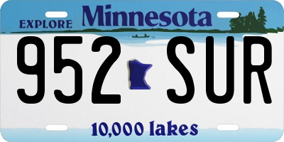 MN license plate 952SUR