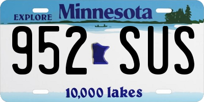MN license plate 952SUS