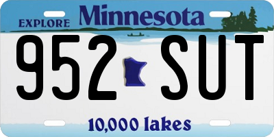 MN license plate 952SUT