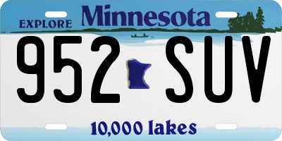 MN license plate 952SUV