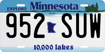 MN license plate 952SUW