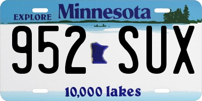 MN license plate 952SUX