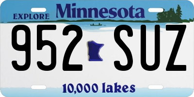 MN license plate 952SUZ