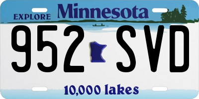 MN license plate 952SVD