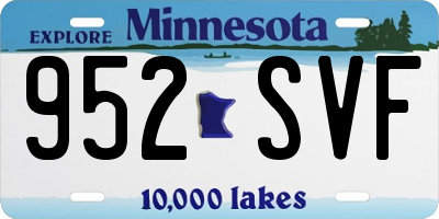 MN license plate 952SVF