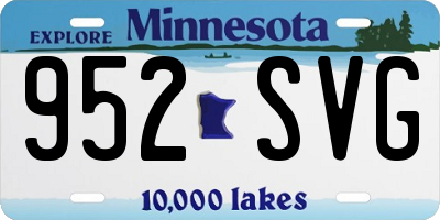MN license plate 952SVG