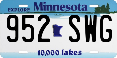 MN license plate 952SWG
