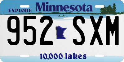 MN license plate 952SXM