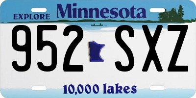 MN license plate 952SXZ