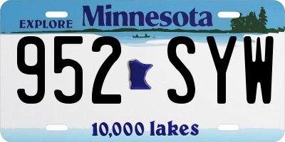 MN license plate 952SYW