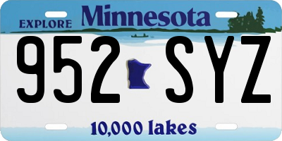 MN license plate 952SYZ