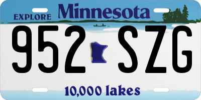 MN license plate 952SZG