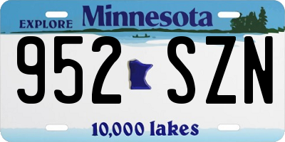 MN license plate 952SZN