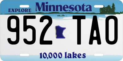 MN license plate 952TAO