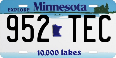MN license plate 952TEC