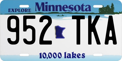 MN license plate 952TKA