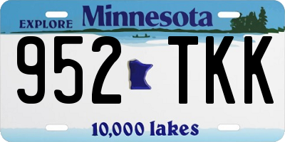 MN license plate 952TKK