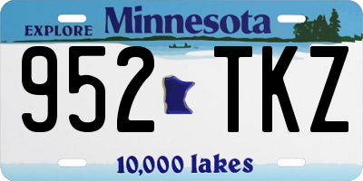 MN license plate 952TKZ