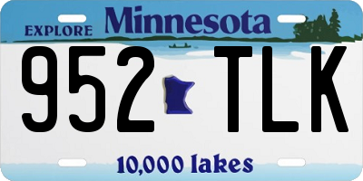 MN license plate 952TLK